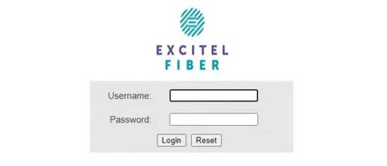 Excitel router login page