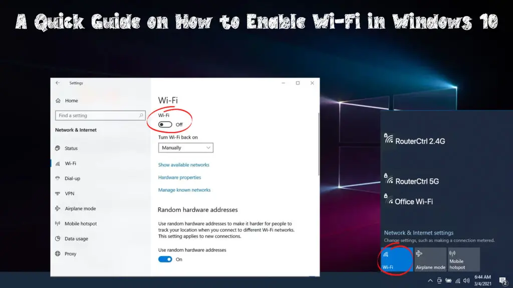 How to Enable Wi-Fi in Windows 10