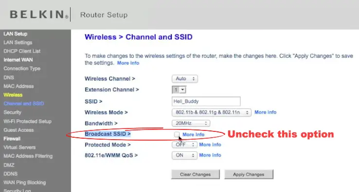 How to Hide SSID on a Belkin Router
