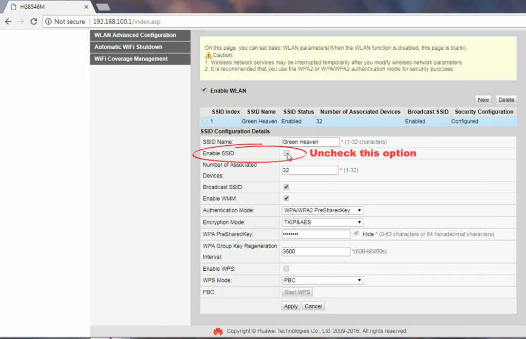 How to Hide SSID on a Huawei Router