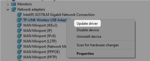 Update USB Wi-Fi adapter drivers