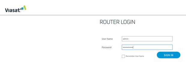 Viasat Router Login Page