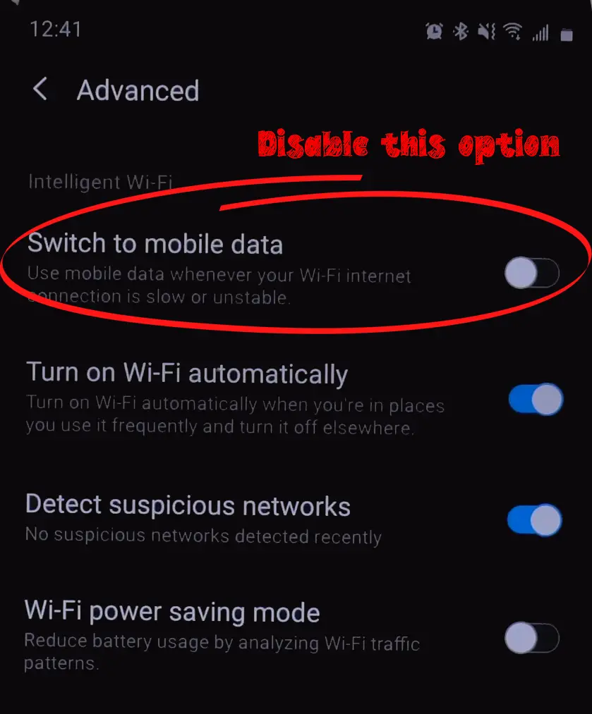 disable the feature