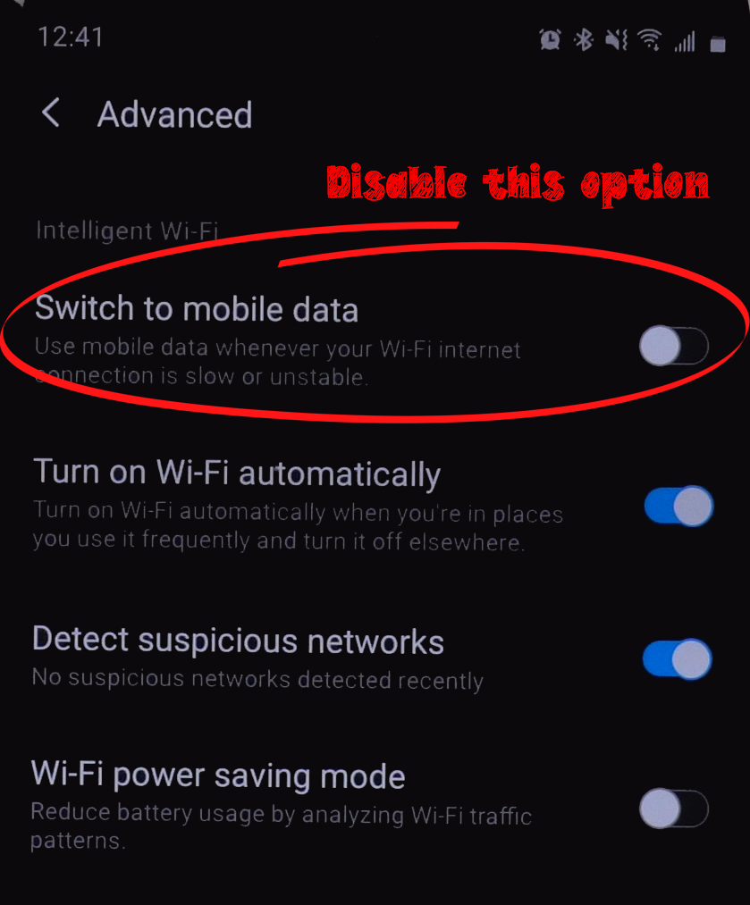 disable the feature