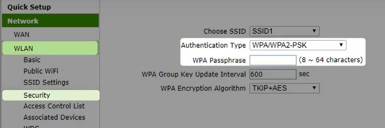 Change WiFi password on TE Data router