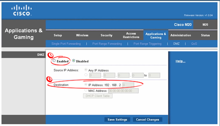 Creating a DMZ Host Linksys and Cisco router