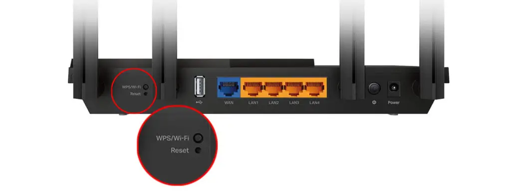 Locate the reset button on your router