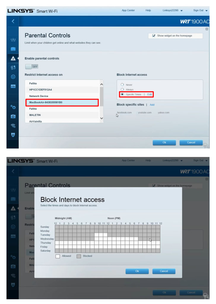 Restrict Internet access on Selected Times