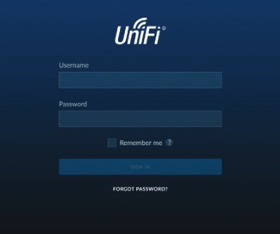 Ubiquiti UniFi router login page