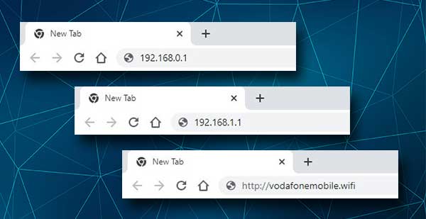 Vodacom router login IPs and local web address