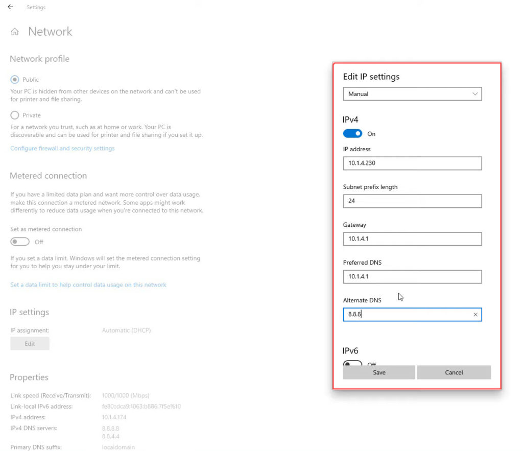 alternative DNS address