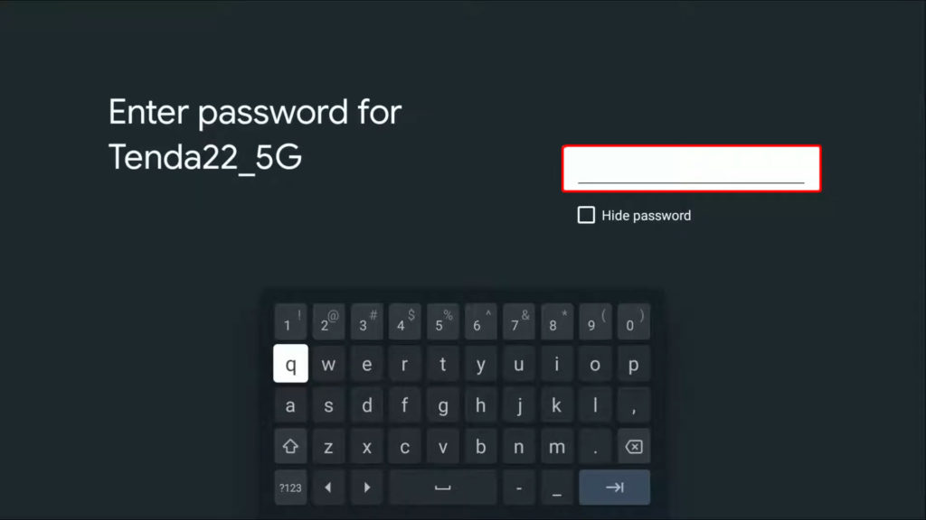 enter the password to connect