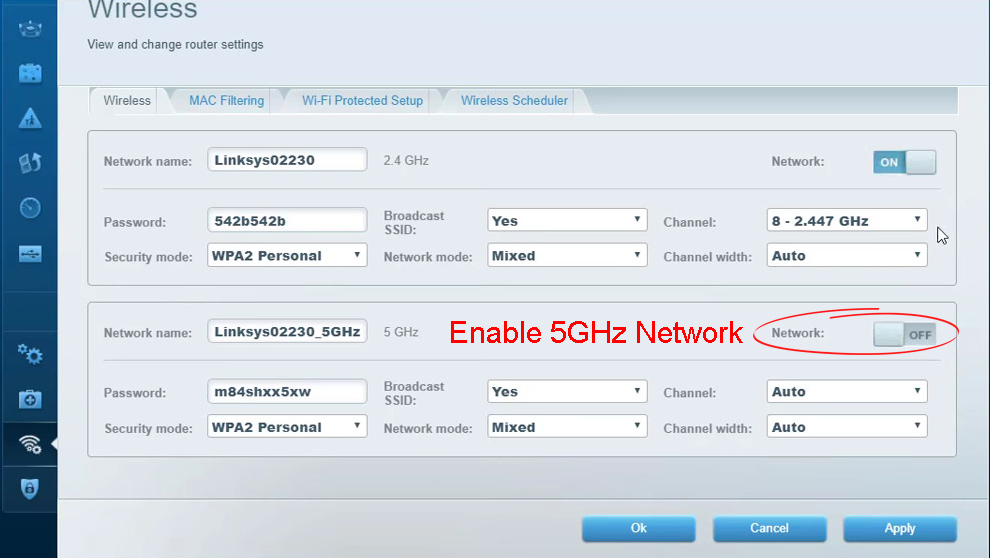 Enable 5GHz Network