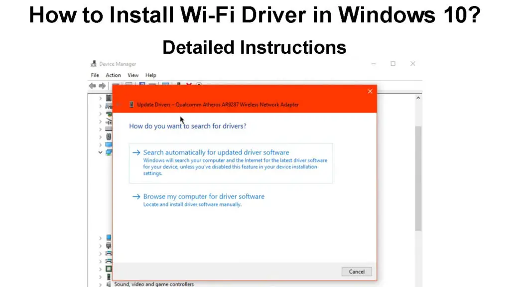 How to Install Wi-Fi Driver in Windows 10