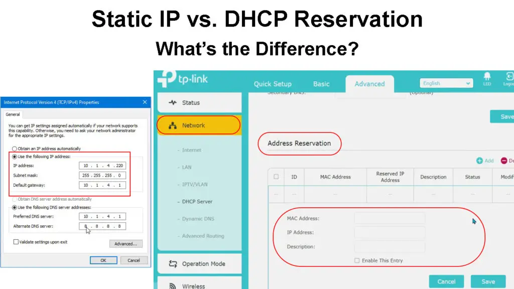 Static IP vs. DHCP Reservation