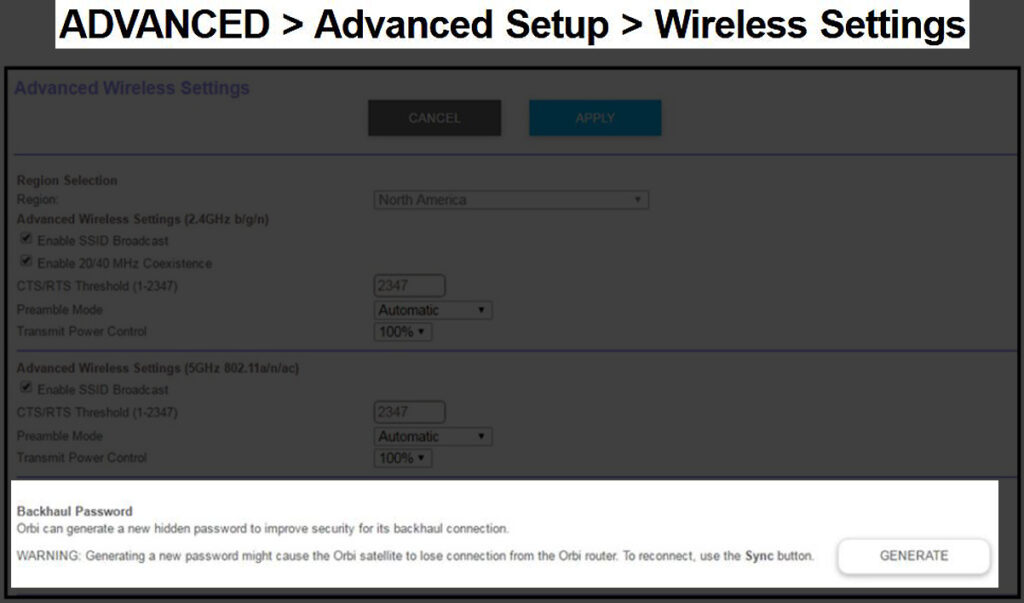 Backhaul Password