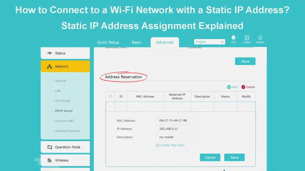 How to Connect to a Wi-Fi Network with a Static IP Address