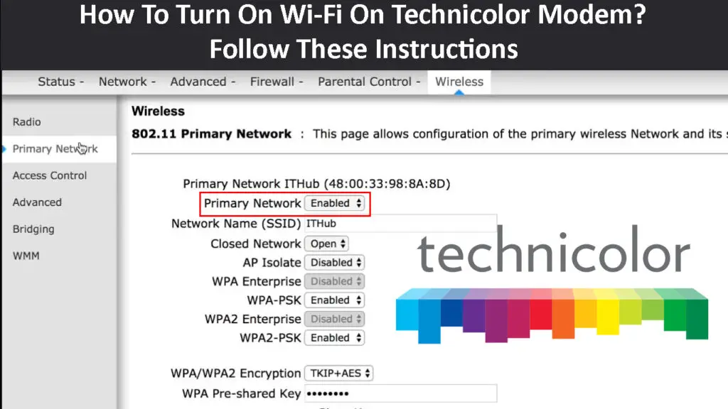 How to Turn On Wi-Fi on Technicolor Modem