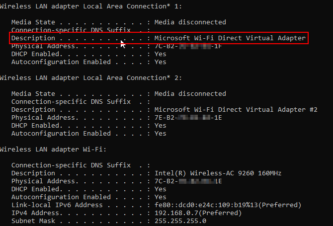 microsoft wi fi direct virtual adapter password