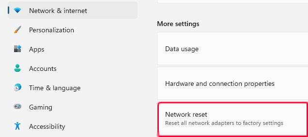 Network Reset