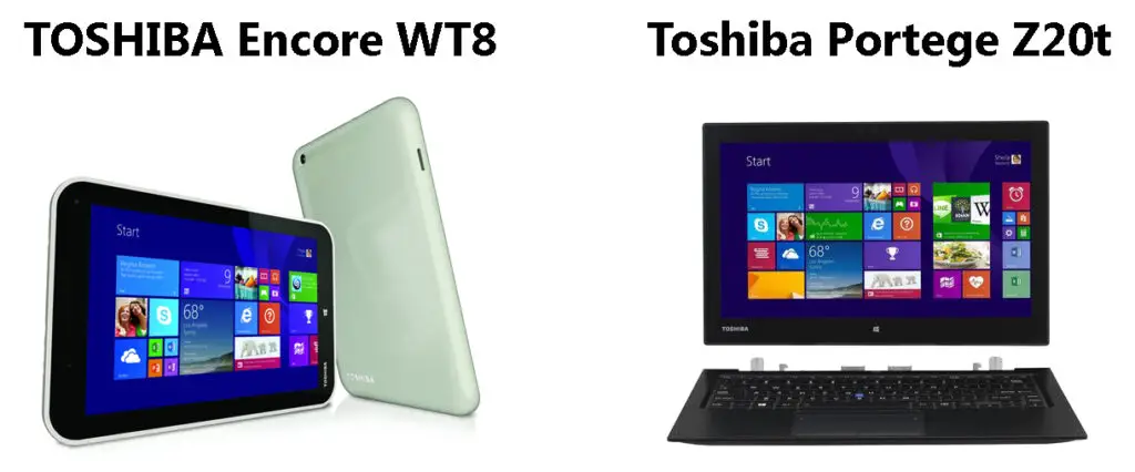 Tablets in the Encore series and the Toshiba Portege Z20t
