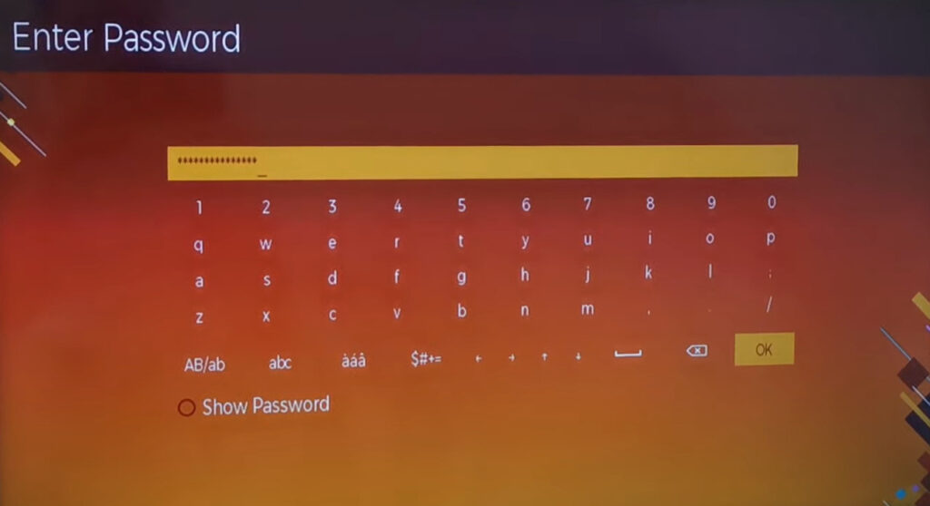 enter your Wi-Fi network password