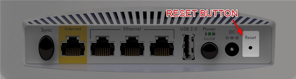 reset the router to factory settings