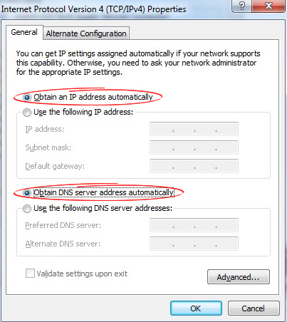 switching to dynamic IP