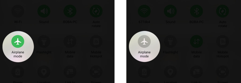 Airplane Mode ON and OFF
