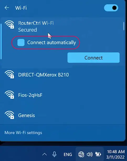 Connect automatically when in range