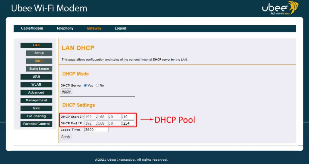DHCP Pool