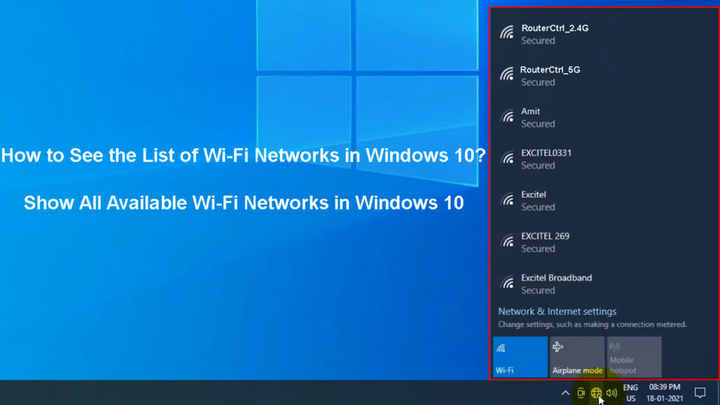 How to See the List of Wi-Fi Networks in Windows 10