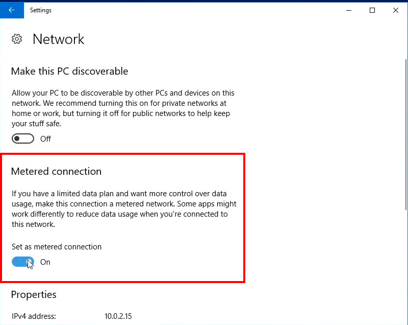 Metered connection section