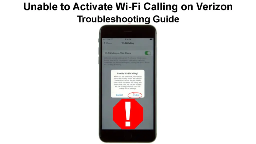 Unable to Activate Wi-Fi Calling on Verizon