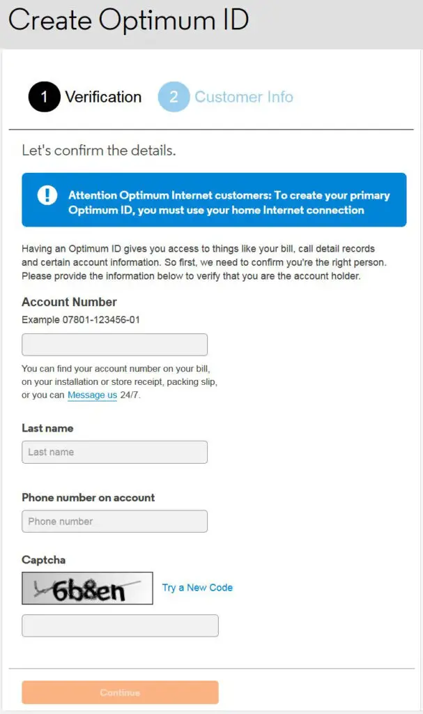 Verify your account details