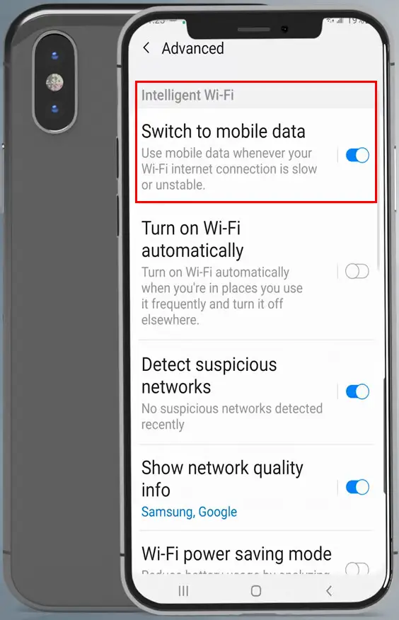 use mobile data while on Wi-Fi and switch between connections easily