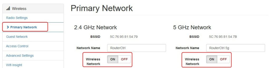 2.4GHz and 5GHz networks