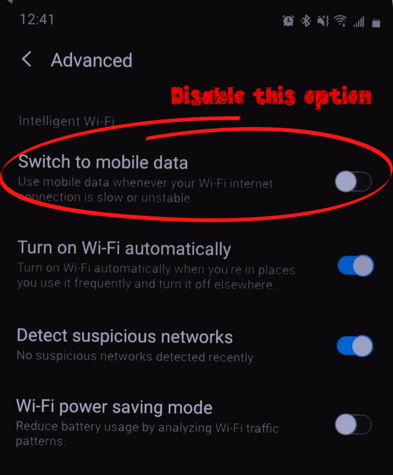 Switch to mobile data automatically