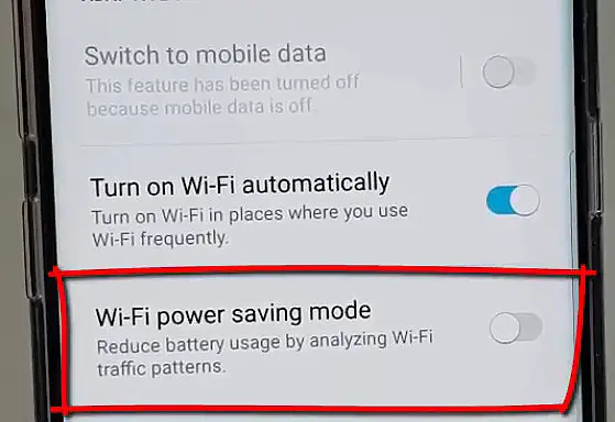 Wi-Fi power settings