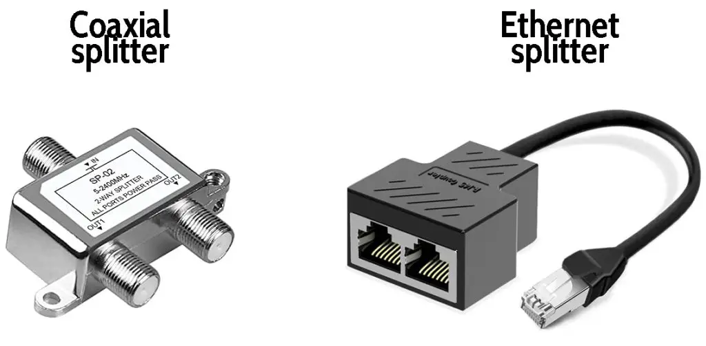 coaxial splitter and an Ethernet splitter