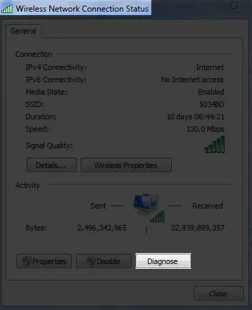 diagnose the current Wi-Fi connection