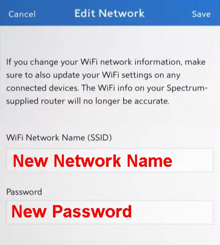 enter a new Wi-Fi name and password