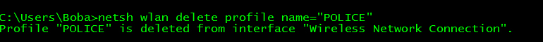 netsh wlan delete profile name=Wi-Fi_name”