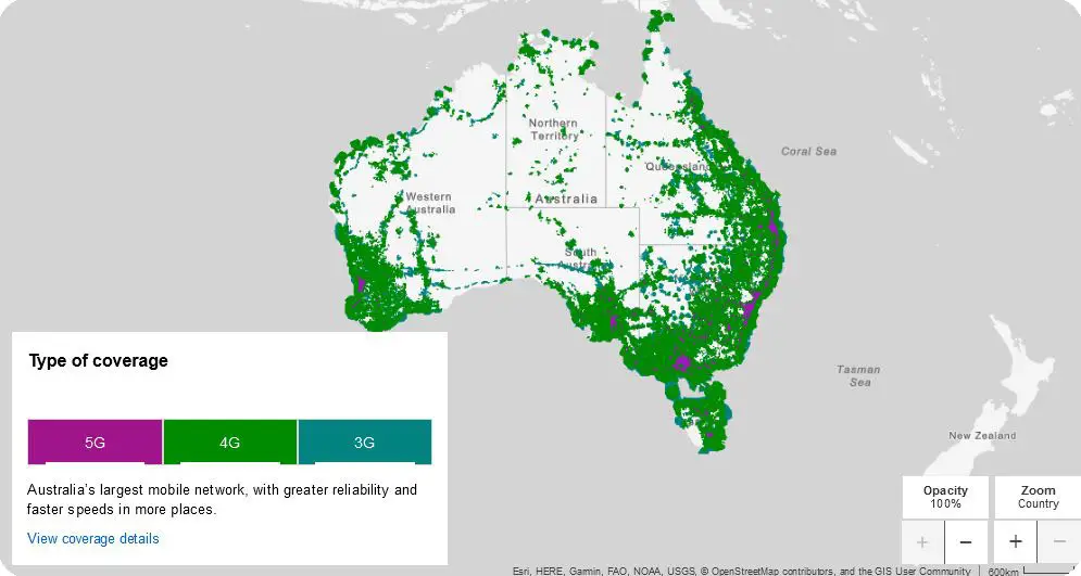 Telstra Mobile Network Coverage Map